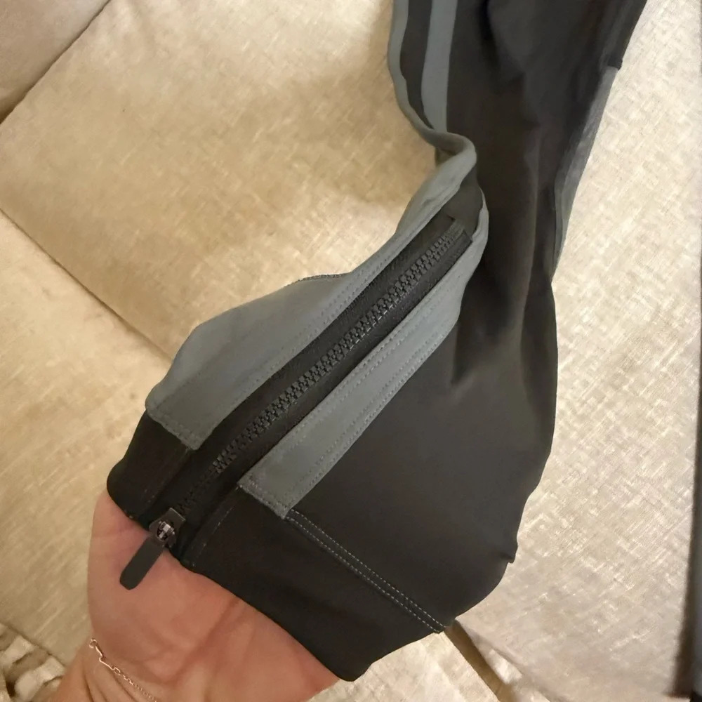 lululemon athletica Olive Green & Sheer Zip Leggings